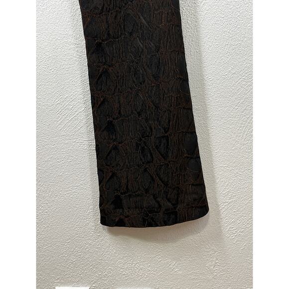 VTG Y2K Cache Luxe 2 Pc Low Rise Flare Pants (2) Zip Jacket Set (XS) Brown Black - Picture 13 of 16